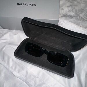 Balenciaga Black Rectangular Sunglasses